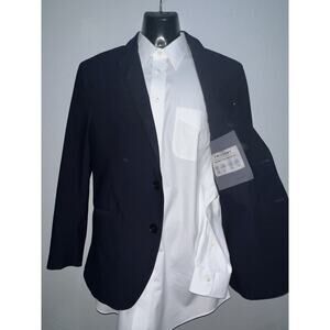 Twillory Jacket Mens 40S Blue Navy Check Performance Blazer Stretch Office